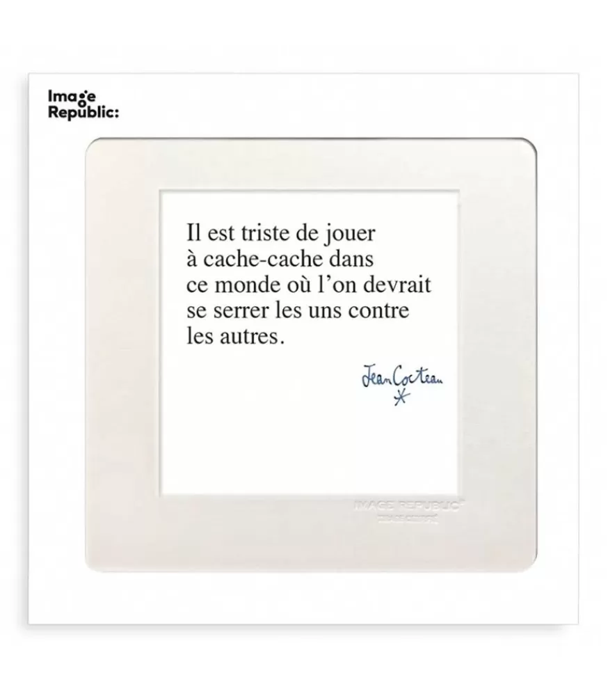 Image Republic Affiche Cocteau Il Est Triste De Jouer A Cache Cache 22 X 22 Cm