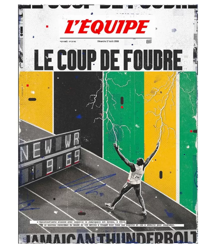 Plakat Affiche L'Equipe Bolt 50 X 70Cm