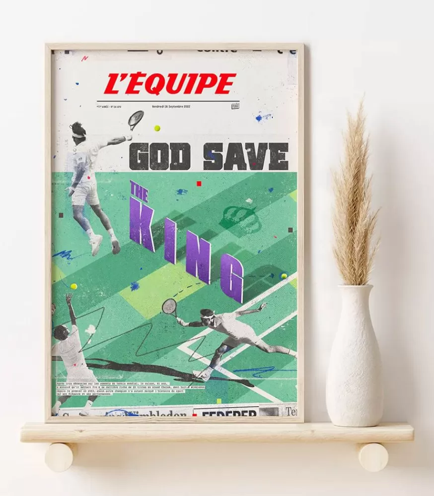 Plakat Affiche L'Equipe Federer 50 X 70Cm