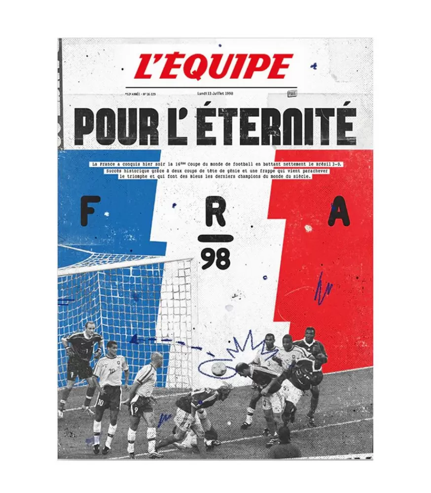 Plakat Affiche L'Equipe France 98 - 30 X 40Cm