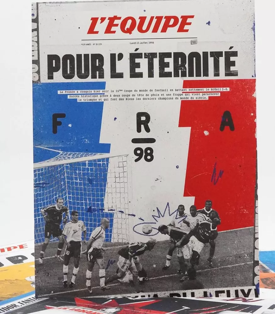 Plakat Affiche L'Equipe France 98 - 50 X 70Cm