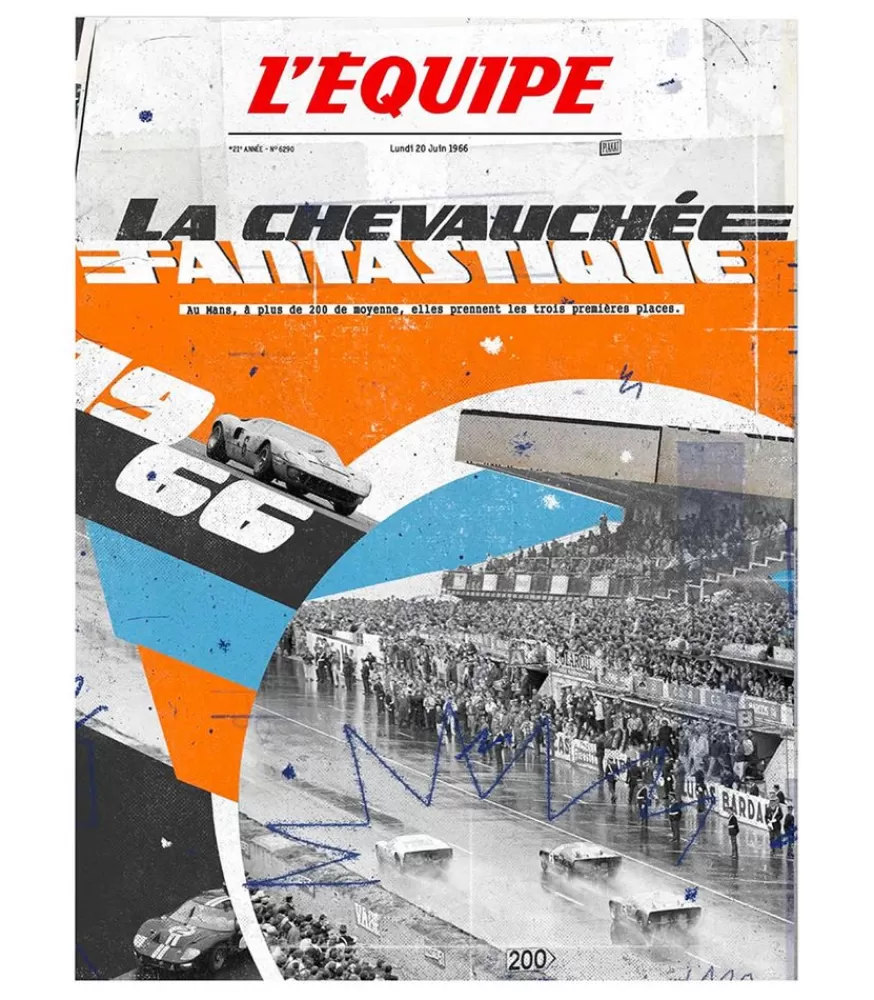 Plakat Affiche L'Equipe Le Mans 66 - 50 X 70Cm