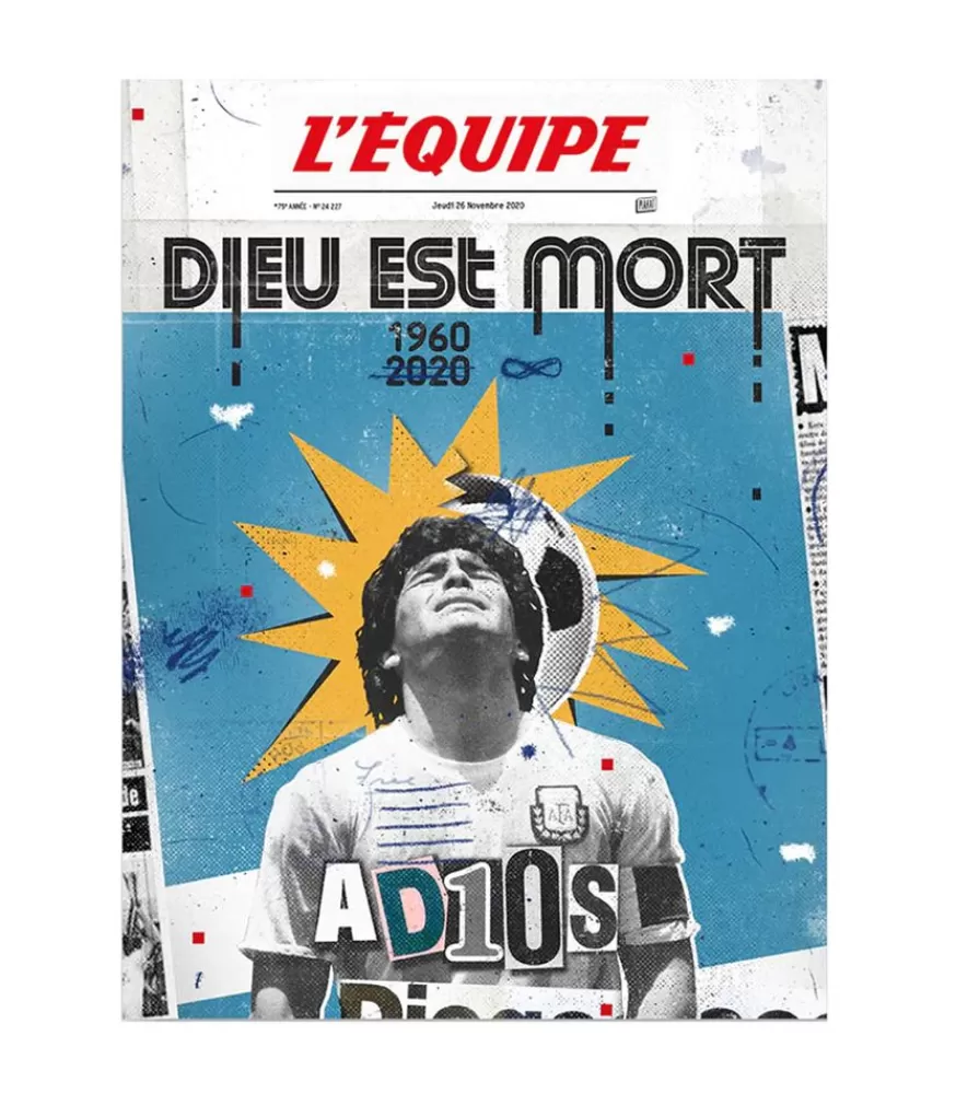 Plakat Affiche L'Equipe Maradona 30 X 40Cm