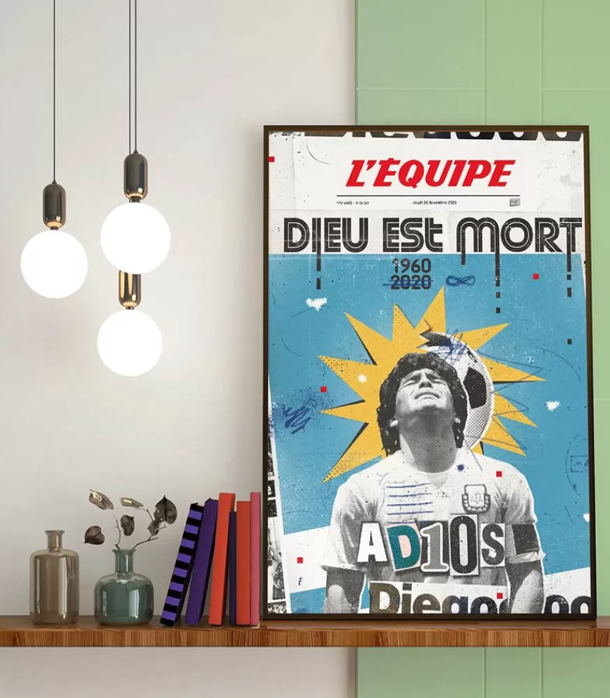 Plakat Affiche L'Equipe Maradona 50 X 70Cm