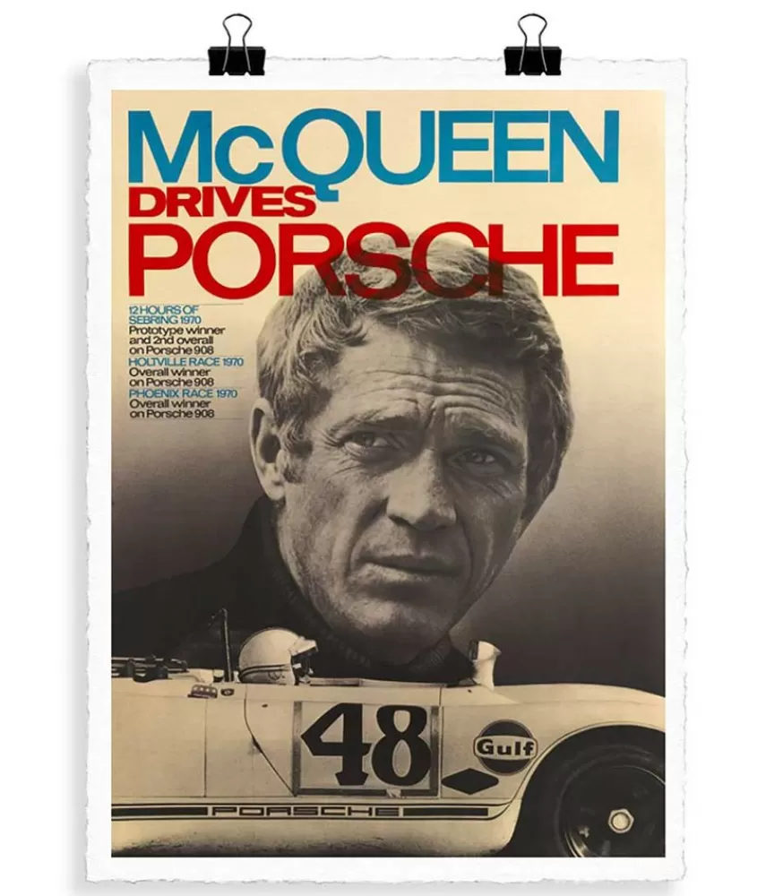 Image Republic Affiche "Mcqueen Porsche" 56 X 76 Cm