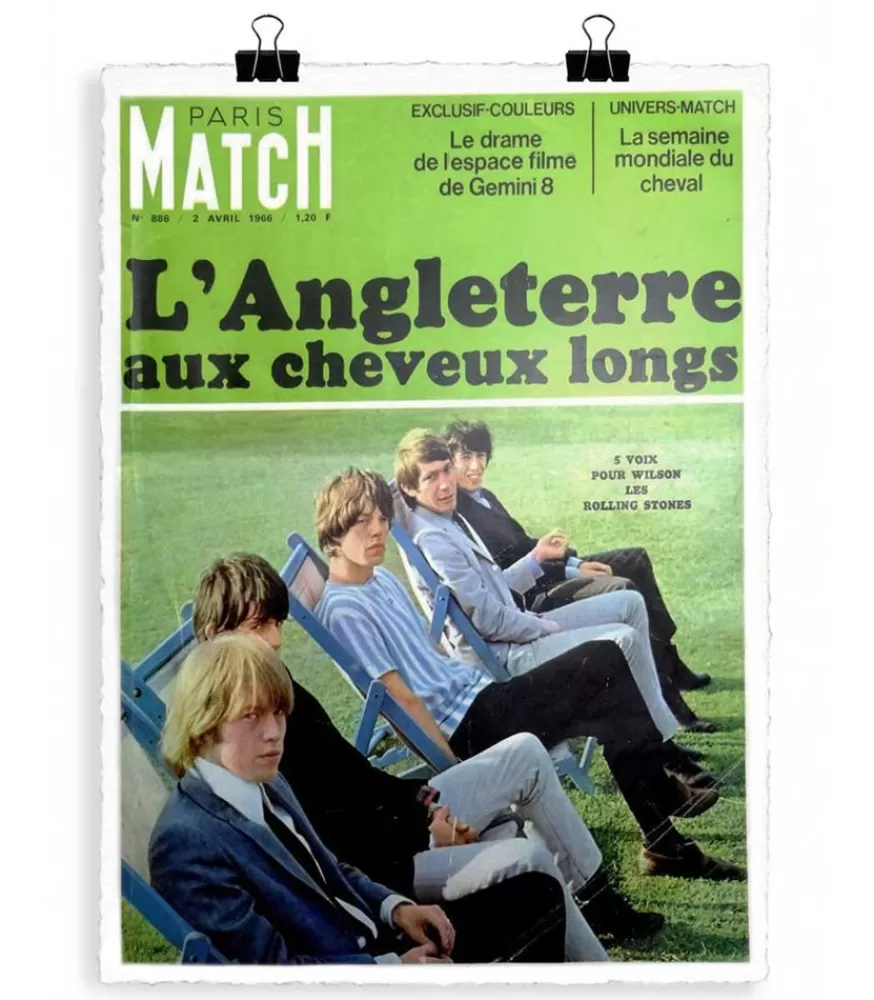 Image Republic Affiche Paris Match Rolling Stones 40 X 50 Cm