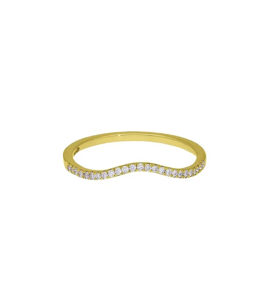 Femme And... Paris Bague Alliance Vague Or Jaune Et Diamants