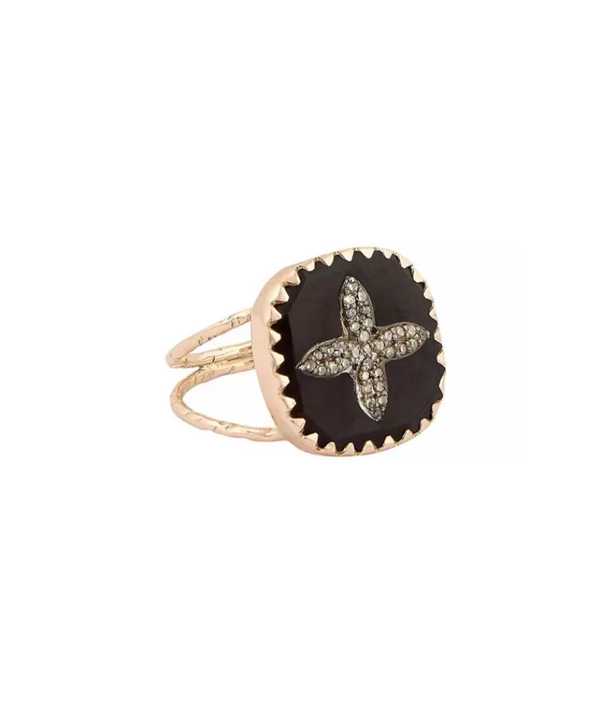 Femme Pascale Monvoisin Bague Bowie N°2 Noir Et Diamants