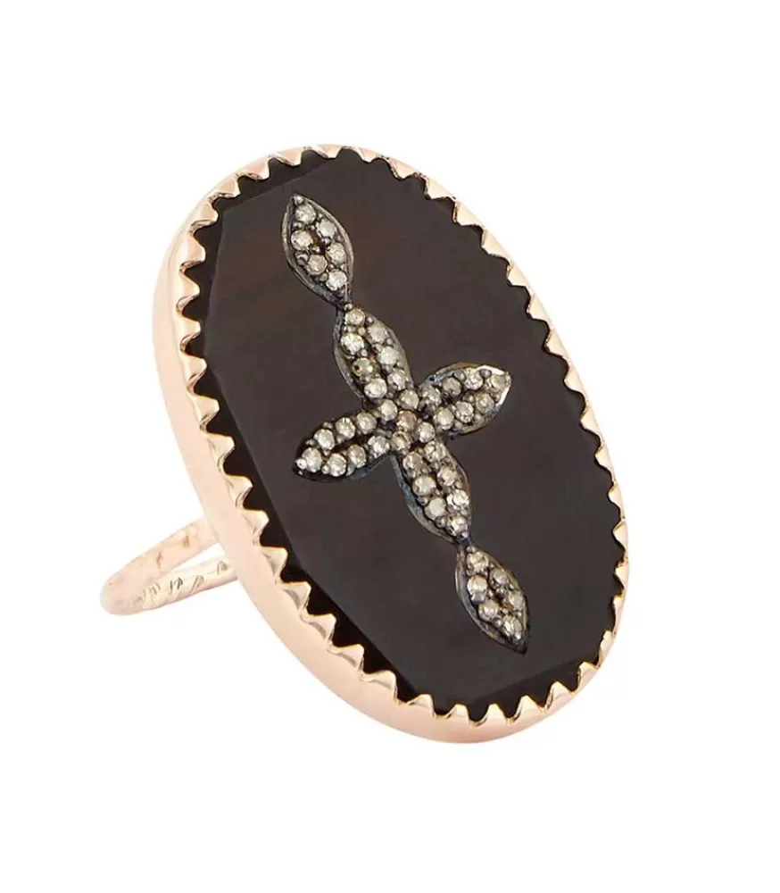 Femme Pascale Monvoisin Bague Bowie N°3 Noir Et Diamants