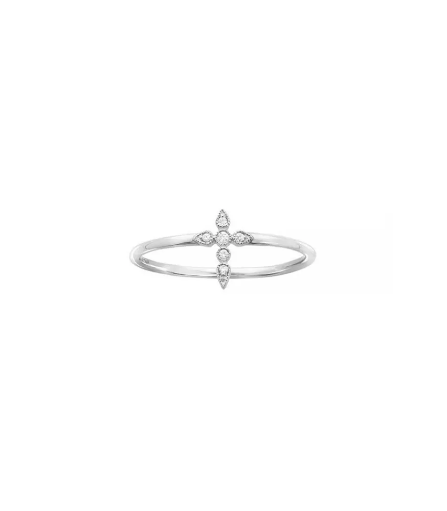 Femme Stone Paris Bague Celeste Or Blanc