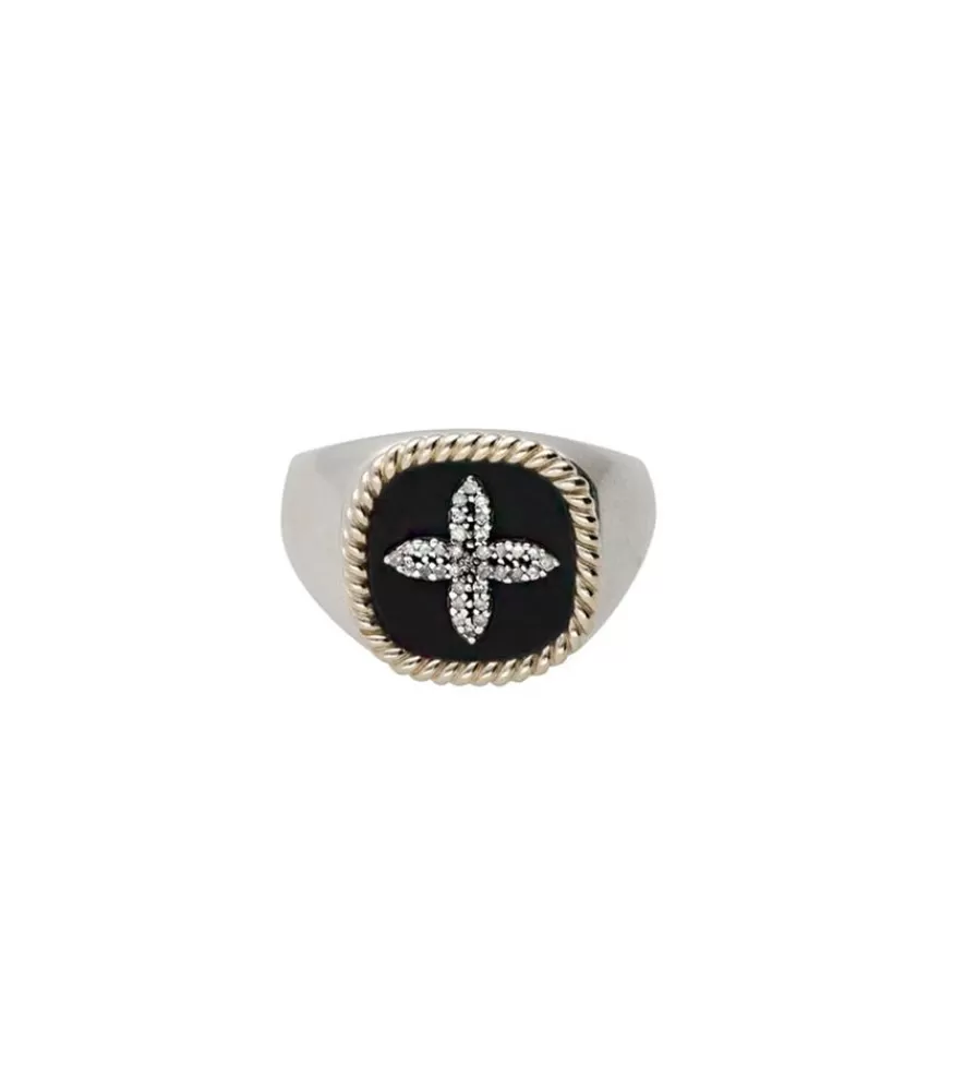 Femme Pascale Monvoisin Bague Chevaliere Bowie Noir Diamants