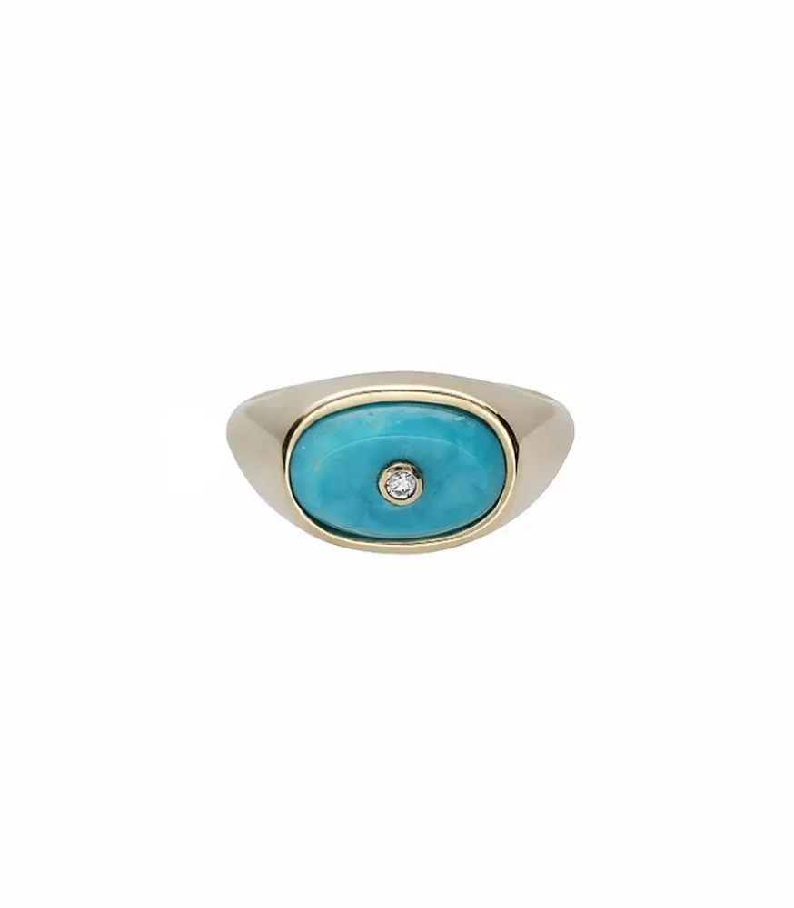 Femme Pascale Monvoisin Bague Chevaliere Orso Turquoise