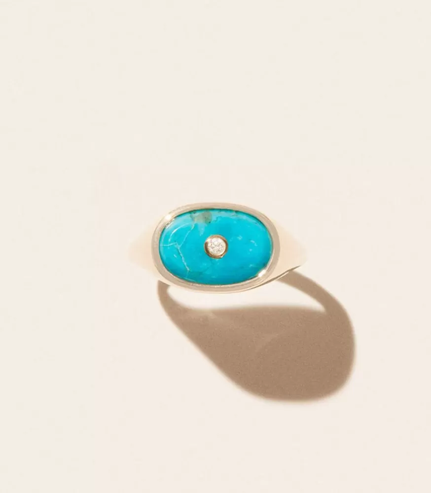 Femme Pascale Monvoisin Bague Chevaliere Orso Turquoise