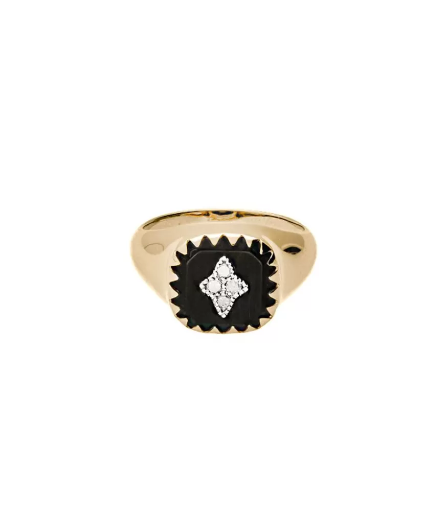 Femme Pascale Monvoisin Bague Chevaliere Pierrot Noire