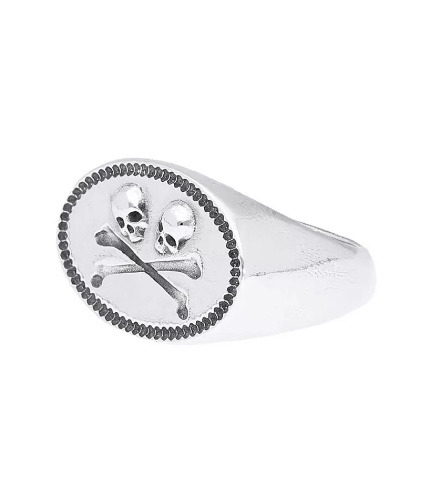 Femme Corpus Christi Bague Chevaliere Twins Skulls En Argent