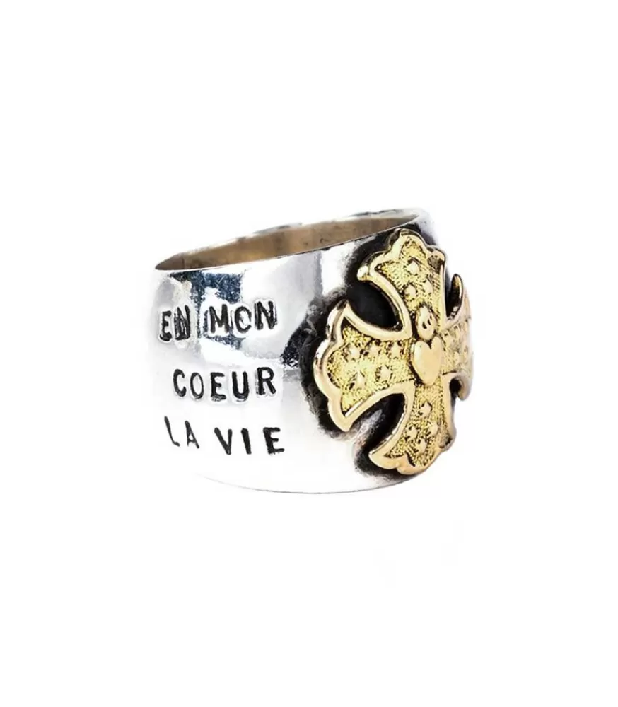 Femme Corpus Christi Bague Gold Cross En Argent Et Or