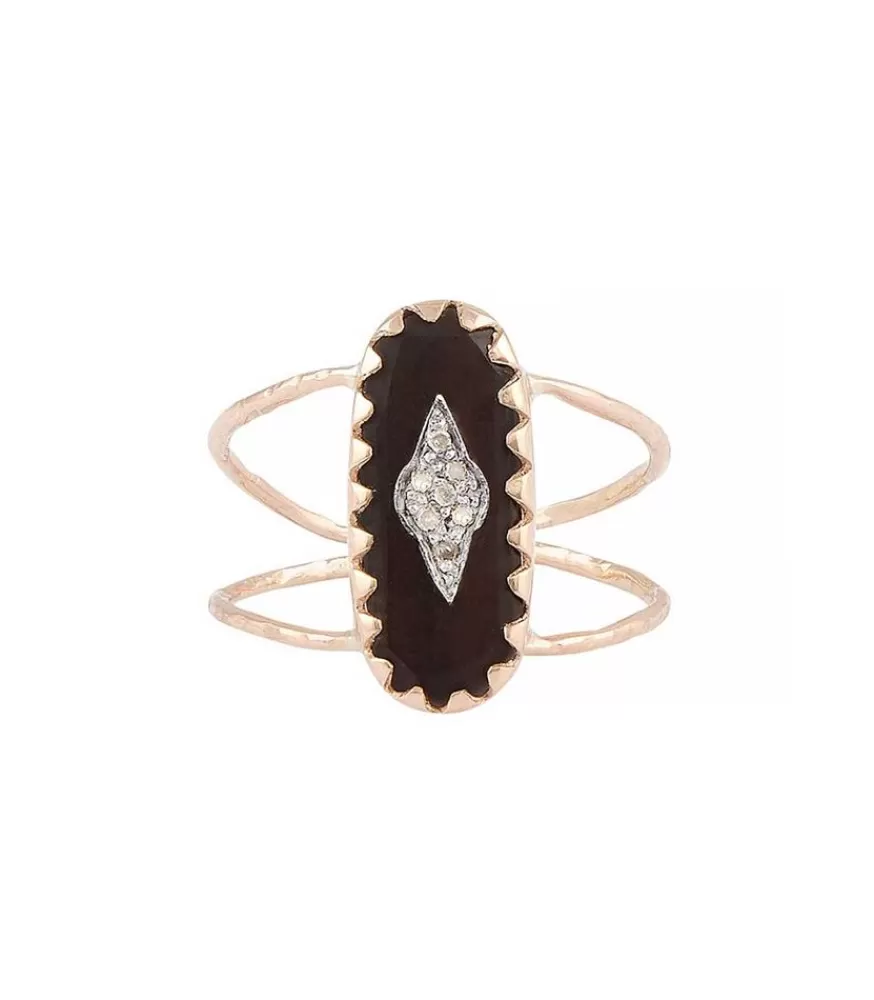 Femme Pascale Monvoisin Bague Mahe Noir Et Diamants