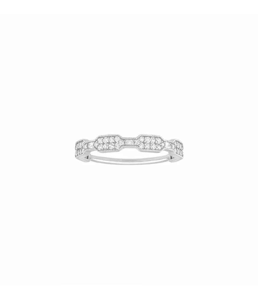 Femme Stone Paris Bague Metropolis Petit Modele Or Blanc Et Diamants