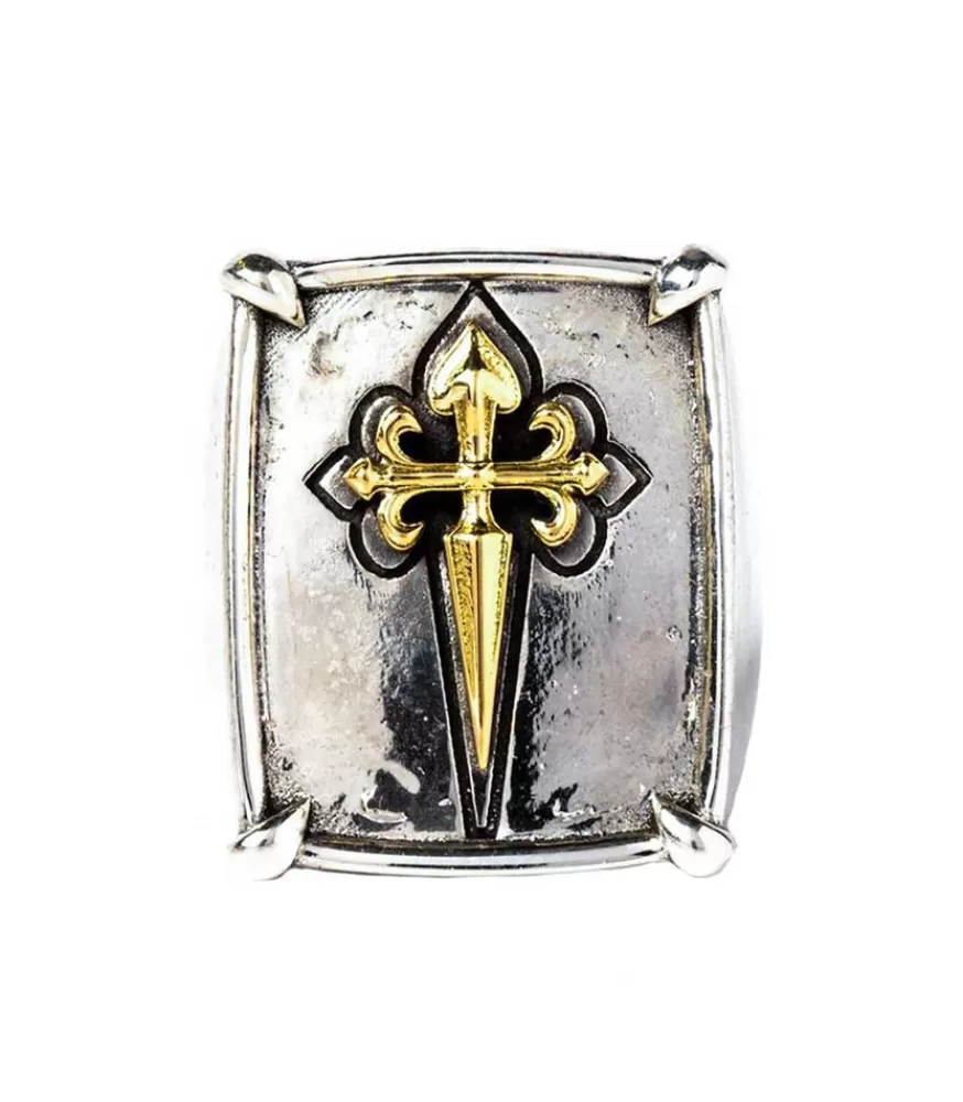 Femme Corpus Christi Bague New Cross En Argent Et Or