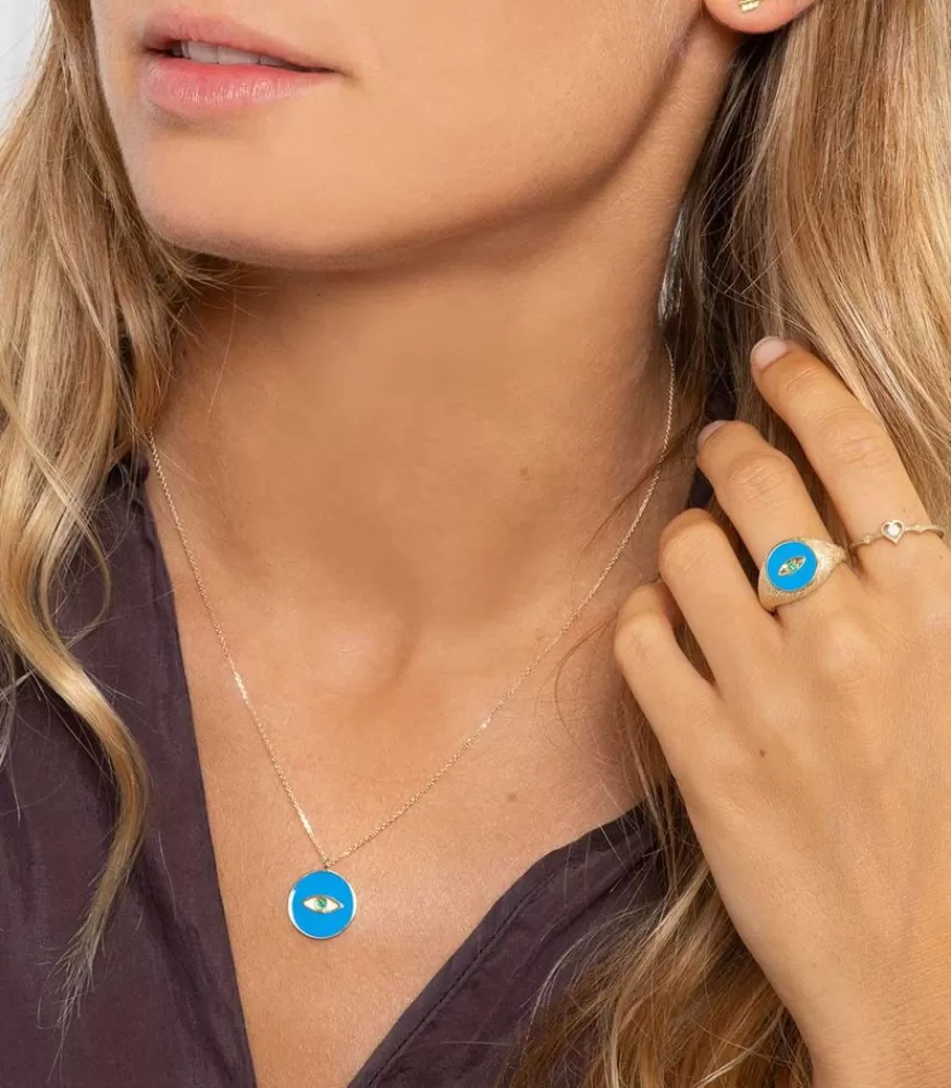 Femme Feidt Paris Bague Oeil Ibiza Or Jaune Et Resine Coloree