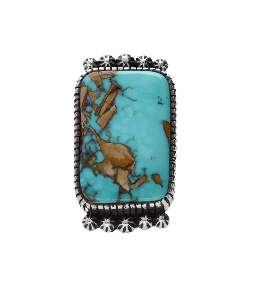 Femme Harpo Bague Rectangulaire Turquoise Arizona