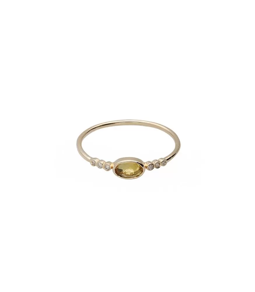 Femme Céline Daoust Bague Tourmaline Jaune & Diamants