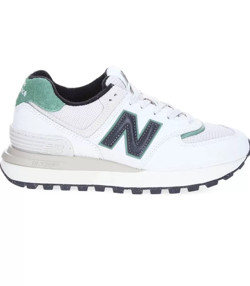 Femme New Balance Baskets 574 Blanc Et Vert