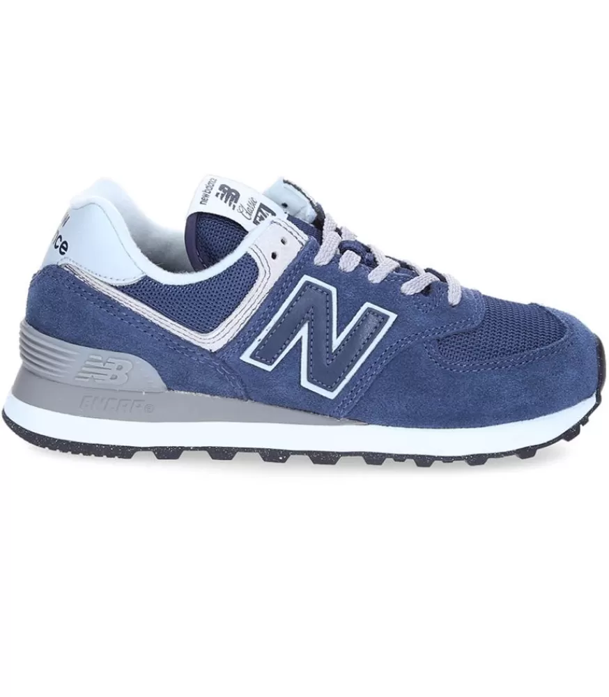 Femme New Balance Baskets 574 Bleu Marine Et Blanc