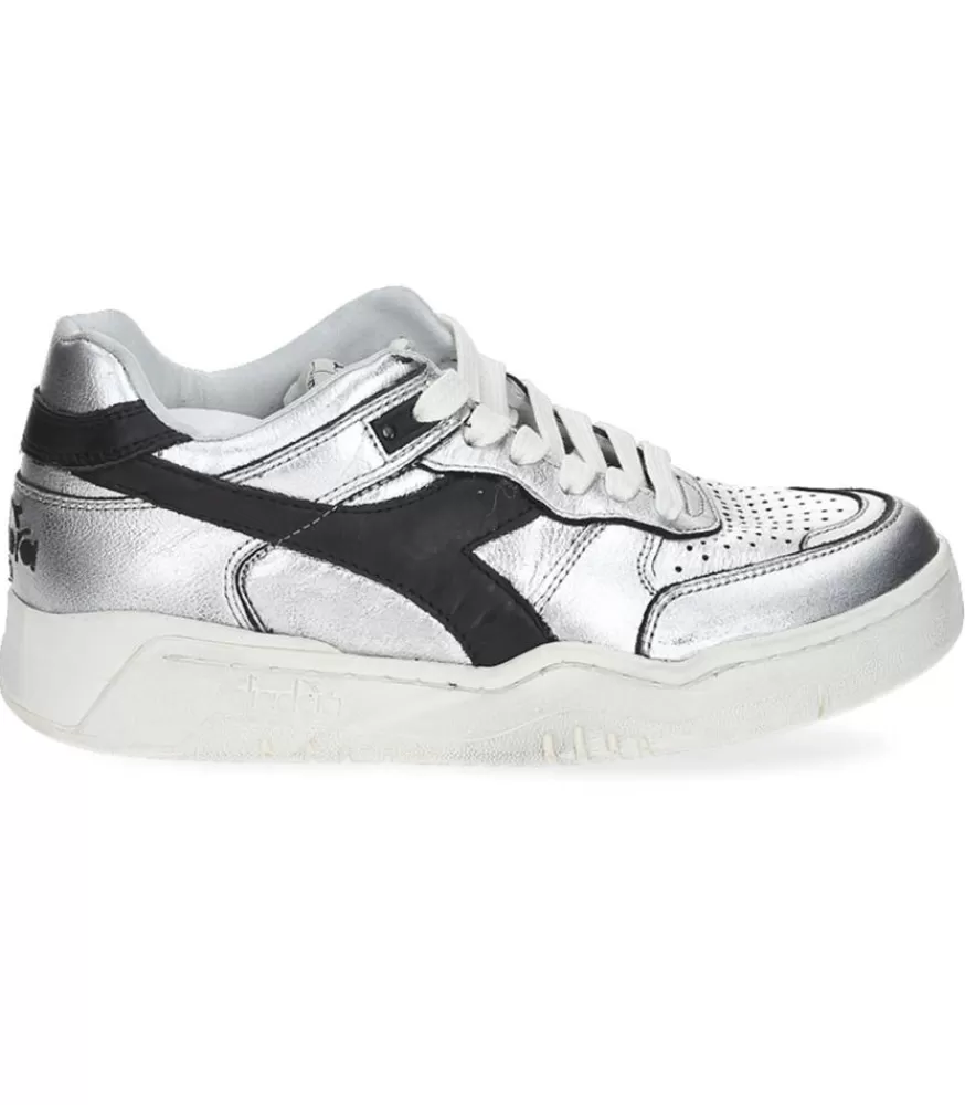 Femme Diadora Baskets B.560 Silver Used Wn