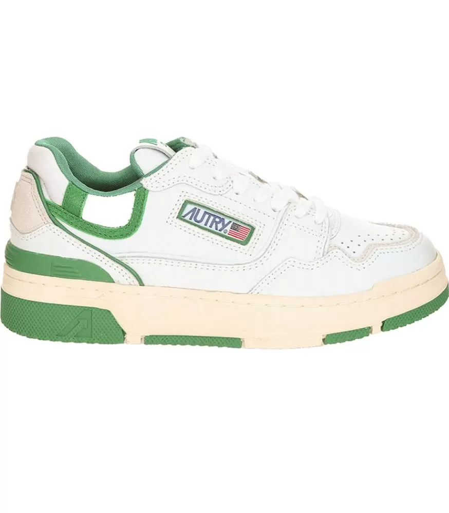 Femme Autry Baskets Clc Blanc Et Vert