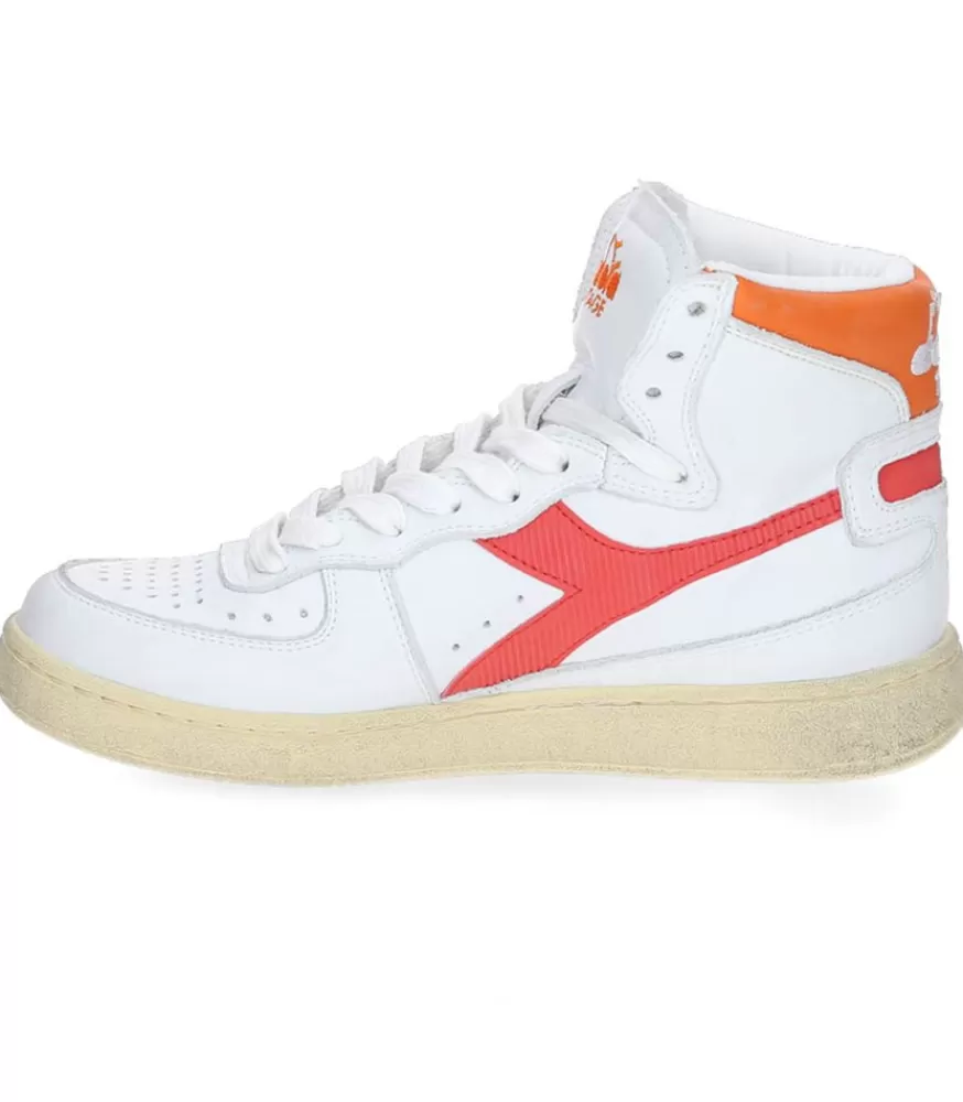 Femme Diadora Baskets Heritage Mi Used Blanc/Corail