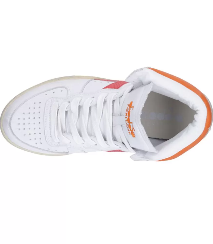 Femme Diadora Baskets Heritage Mi Used Blanc/Corail