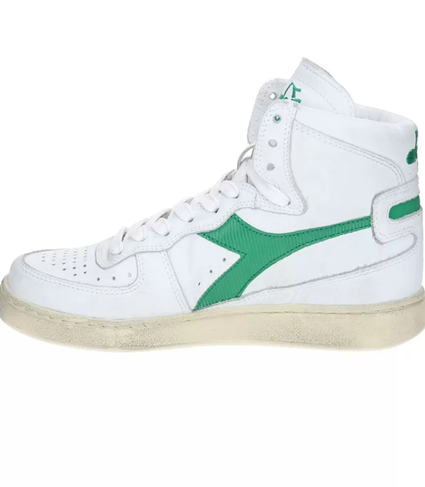 Femme Diadora Baskets Heritage Mi Used Blanc/Verde Verdeggiante
