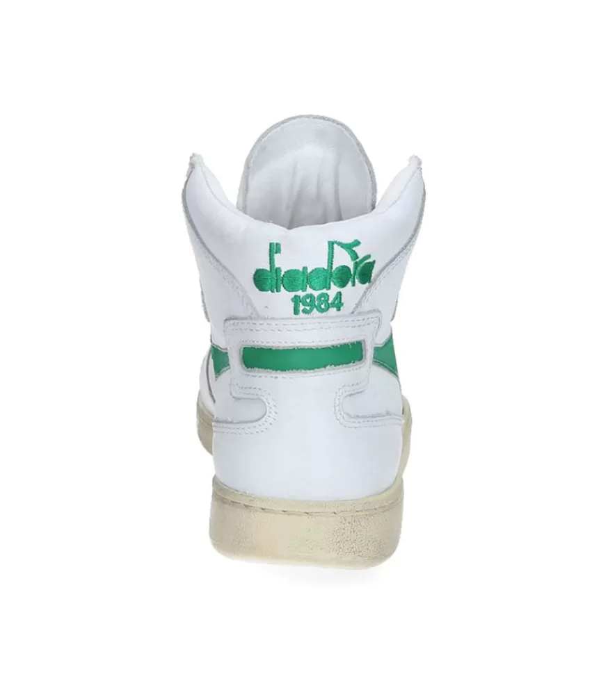 Femme Diadora Baskets Heritage Mi Used Blanc/Verde Verdeggiante