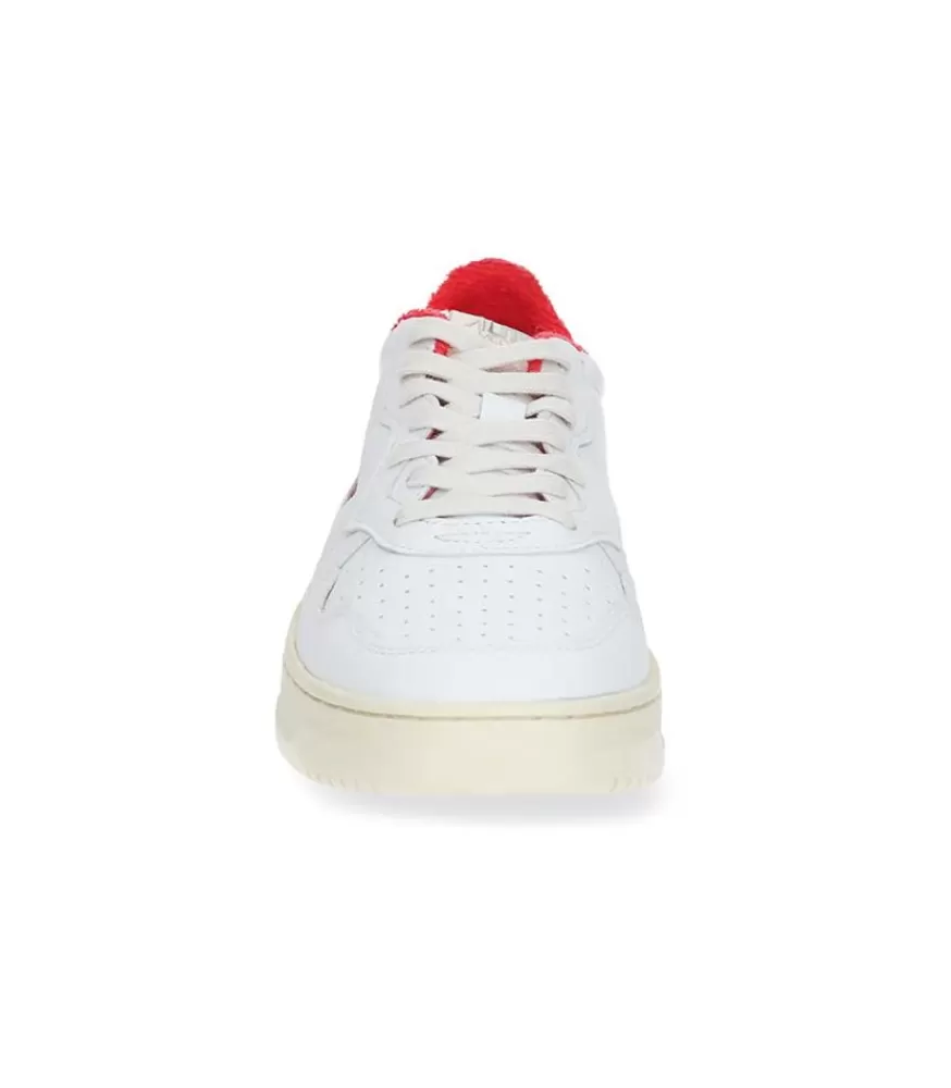 Homme Autry Baskets Homme Medalist Low Goat Sponge White/Red