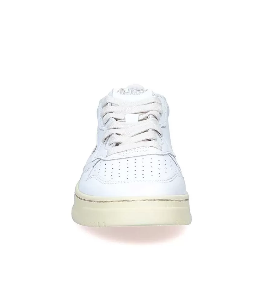 Homme Autry Baskets Homme Medalist Low Leather White/Black