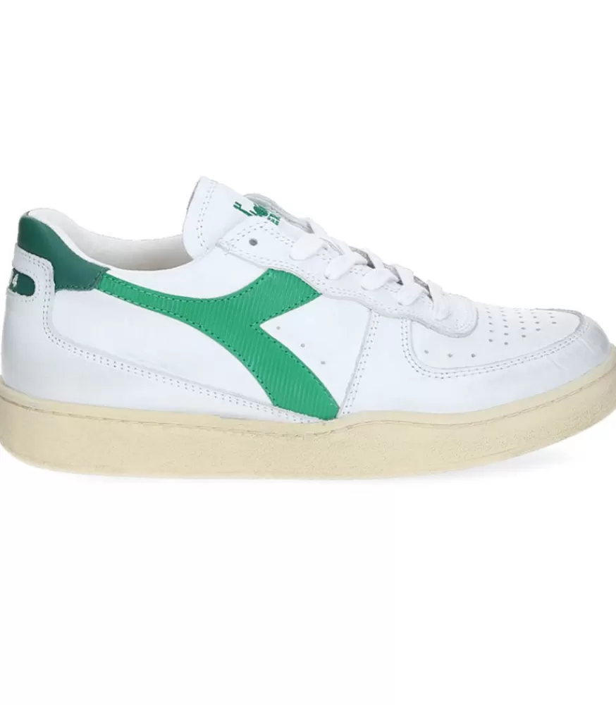 Homme Diadora Baskets Homme Mi Low Used Bianco/Verde Verdeggiante