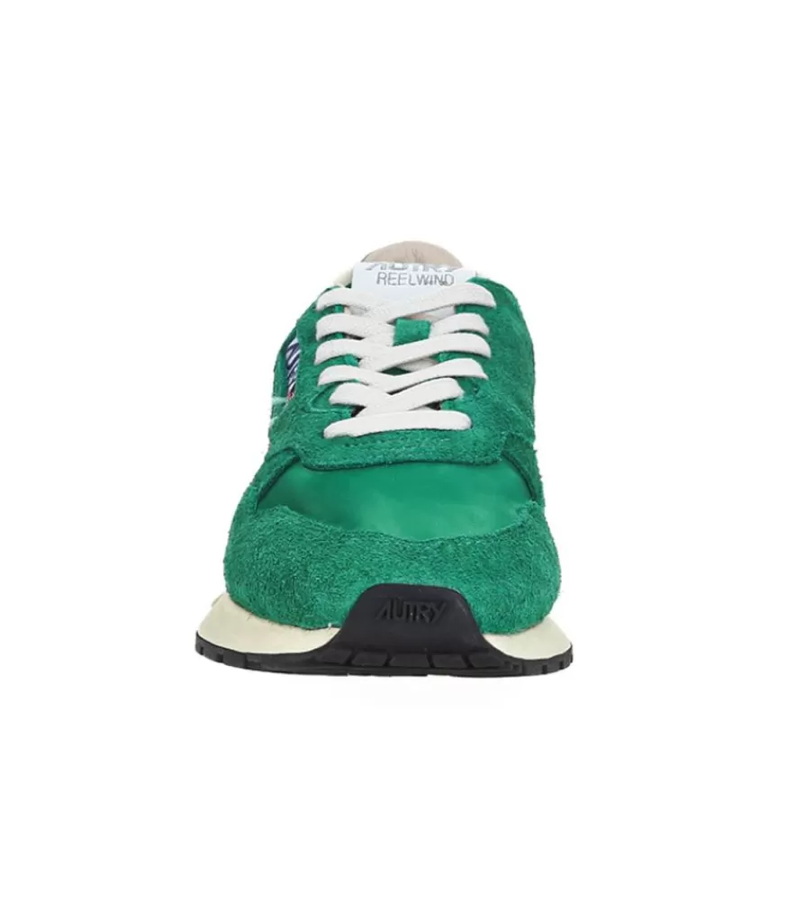 Homme Autry Baskets Homme Reelwind Nylon Et Daim Vert