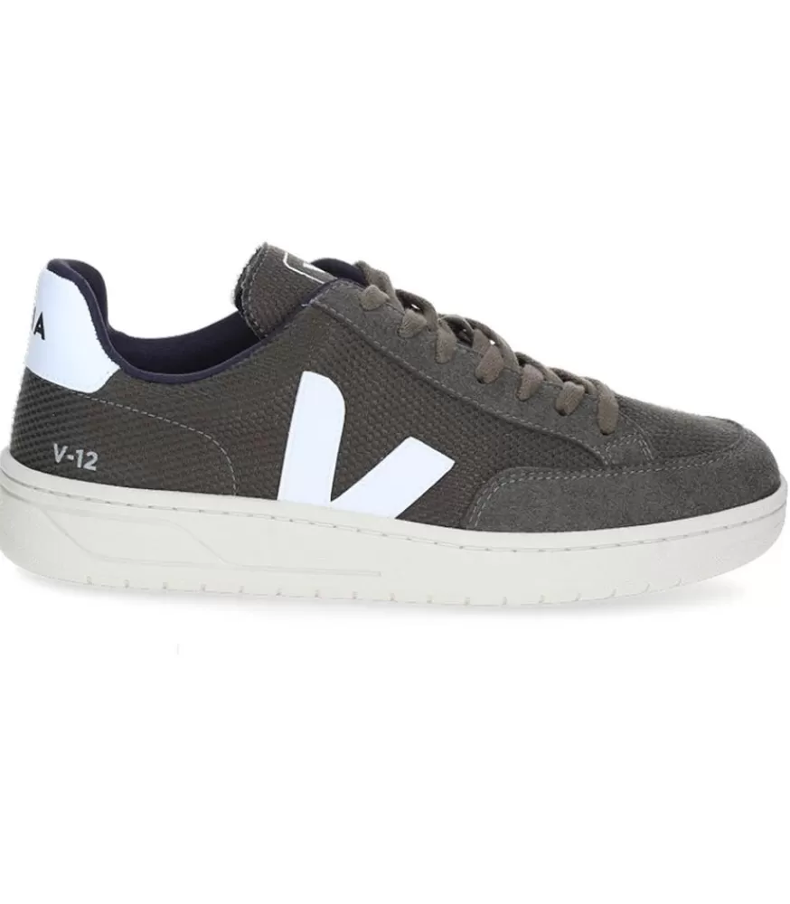 Homme Veja Baskets Homme V-12 B-Mesh Olive White