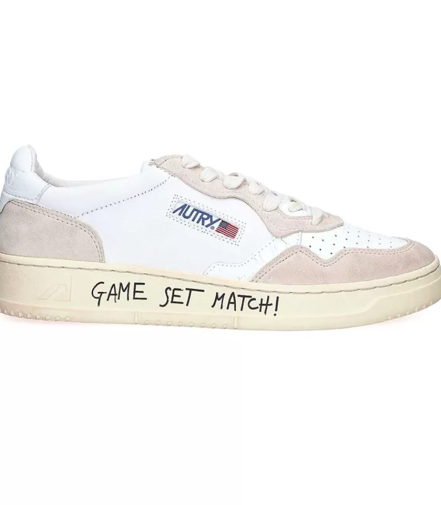 Femme Autry Baskets Low Leather & Suede White Game Set Match