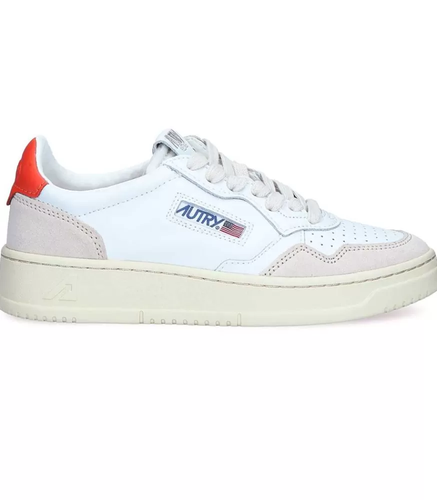 Femme Autry Baskets Low Leather White/Orange