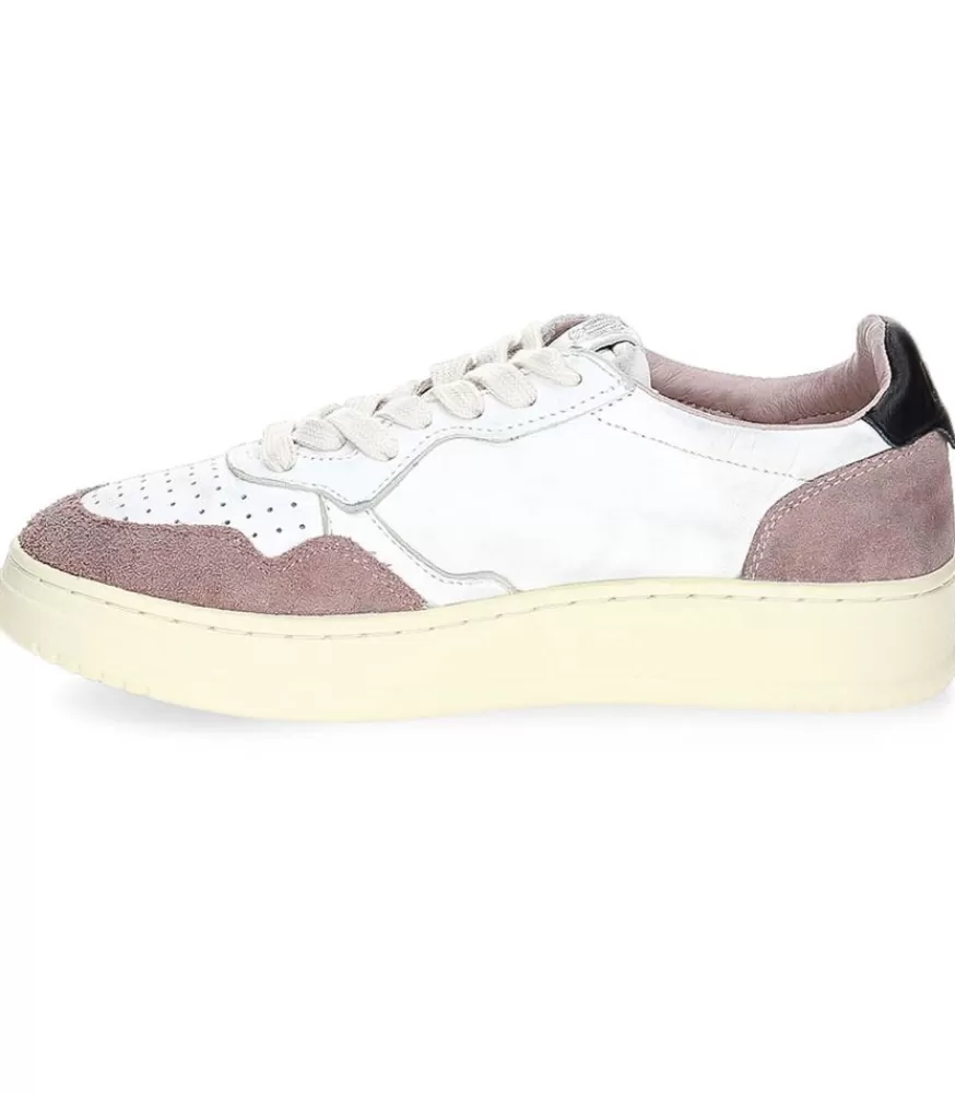 Femme Autry Baskets Medalist Low En Cuir Suede Powder Black