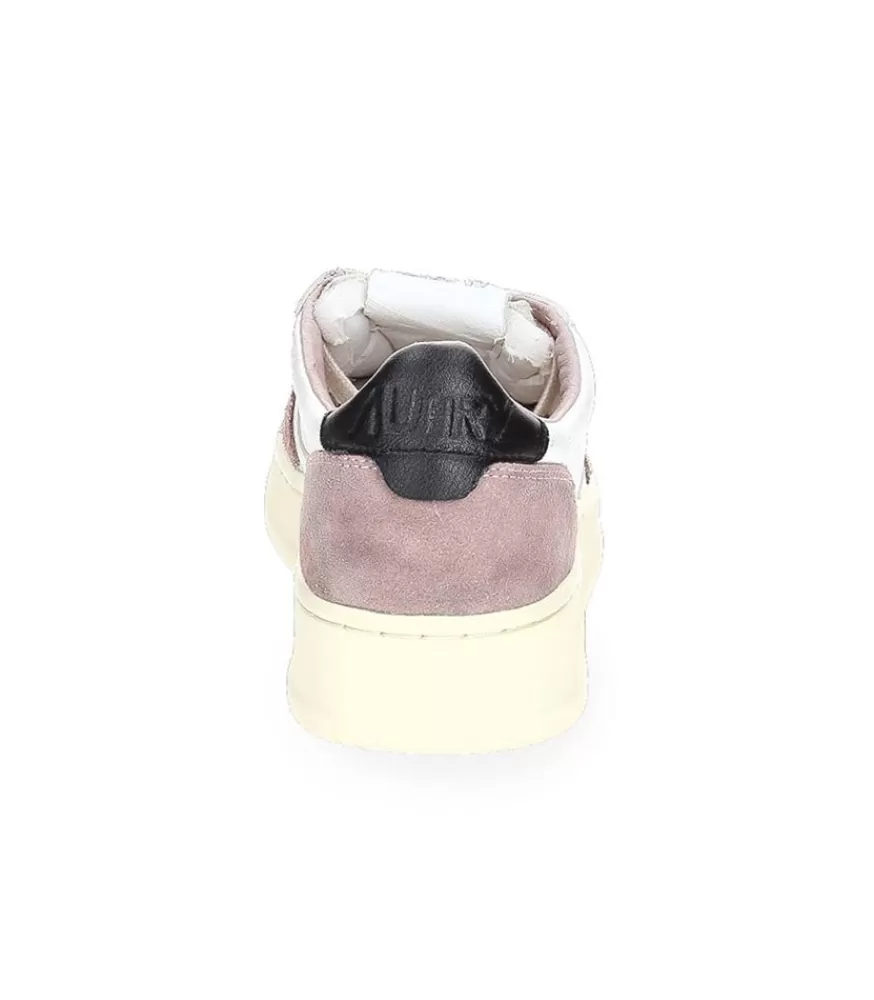 Femme Autry Baskets Medalist Low En Cuir Suede Powder Black