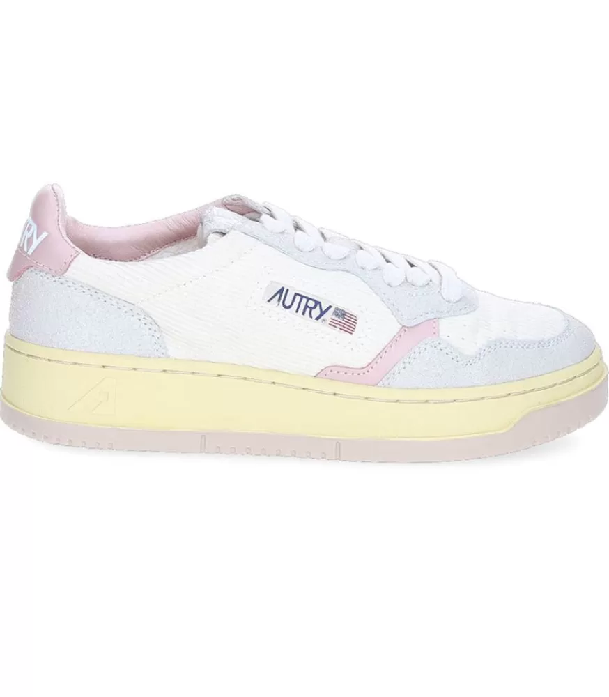 Femme Autry Baskets Medalist Low Velours Cotele Gris/Rose