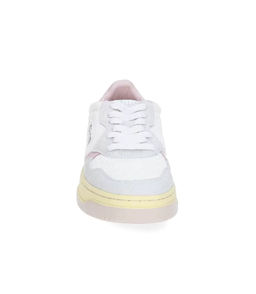 Femme Autry Baskets Medalist Low Velours Cotele Gris/Rose