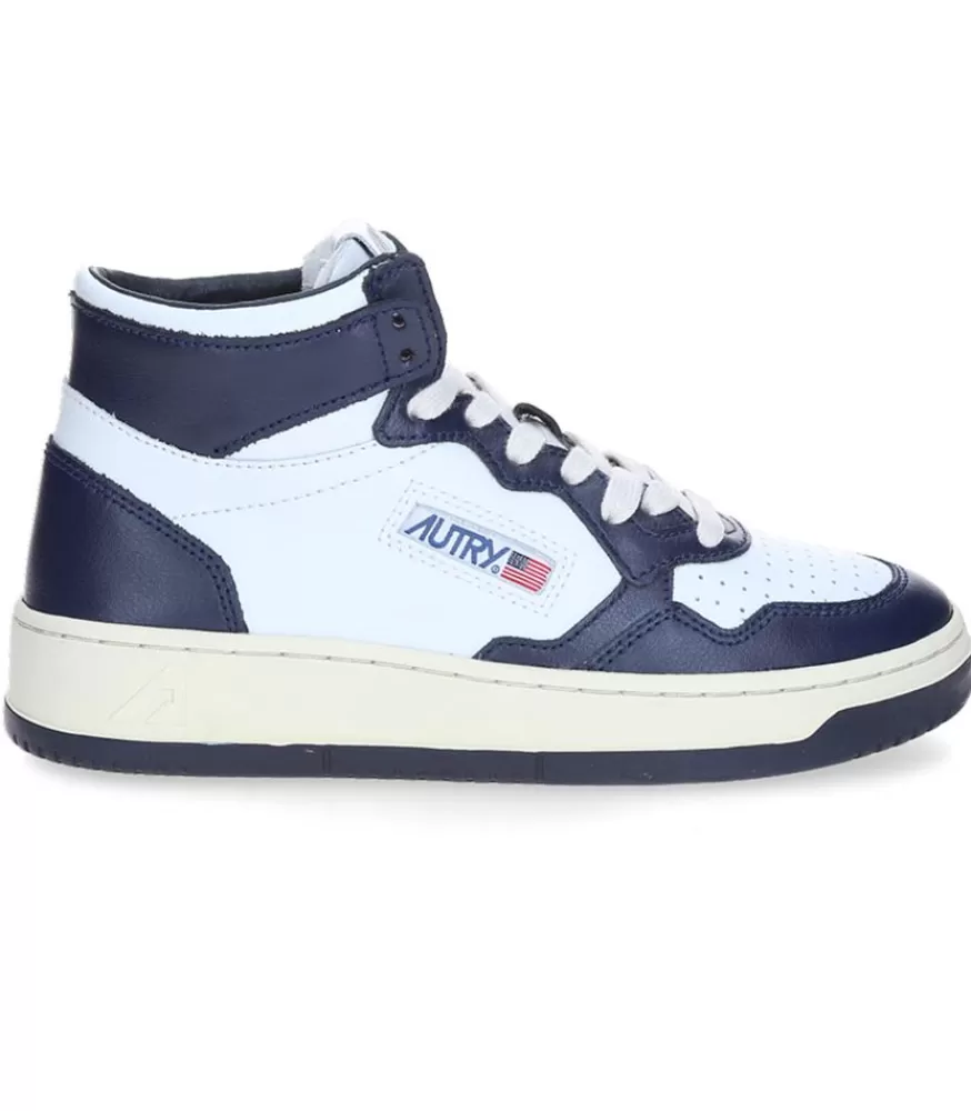 Femme Autry Baskets Medalist Mid White/Blue