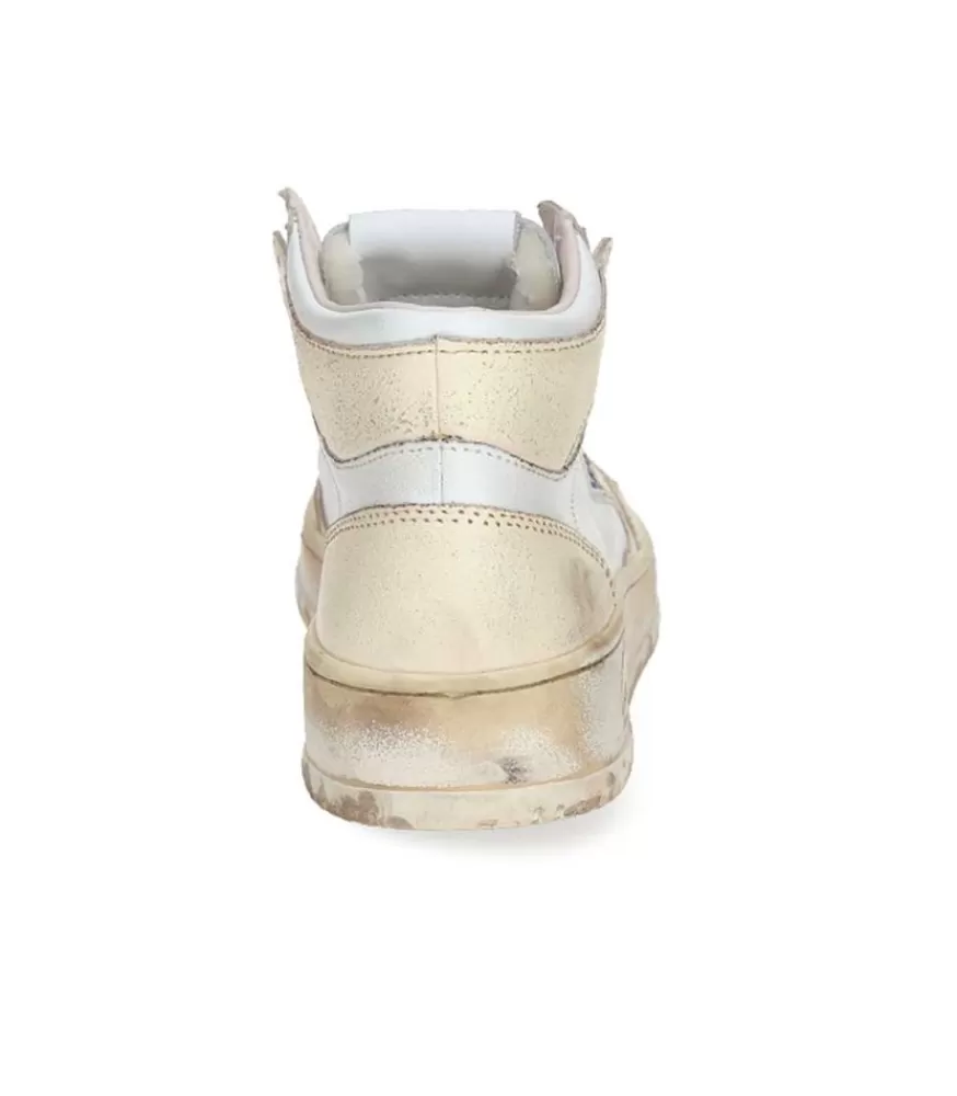 Femme Autry Baskets Medalist Super Vintage Mid Leather White/Ivory
