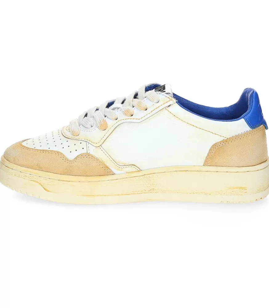 Femme Autry Baskets Super Vintage Low Blanc Et Bleu