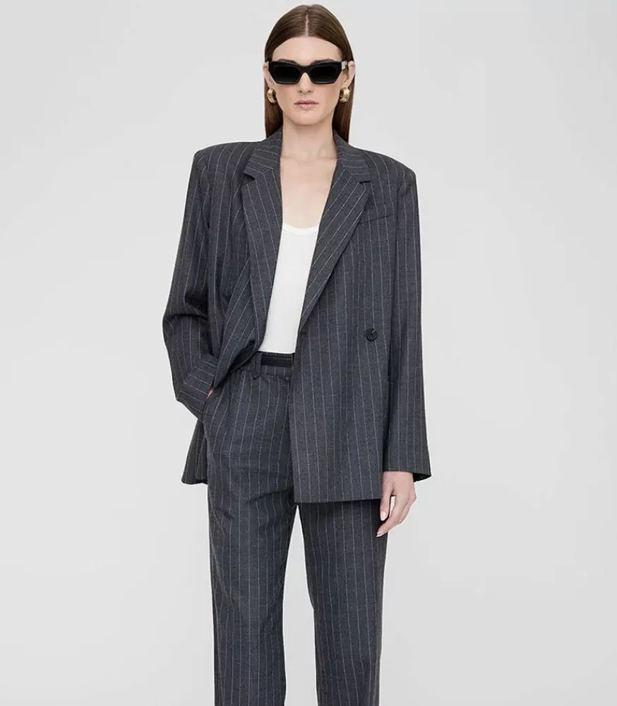 Femme Anine Bing Blazer Kaia Grey Pinstripe