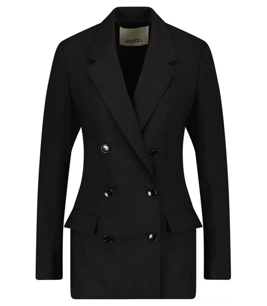 Femme Isabel Marant Blazer Sheril A Double Boutonnage Noir